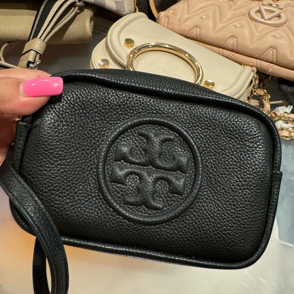 Tory Burch Perry Bombe Mini Bag Handbag  in Black - Picture 14 of 16